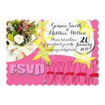 Roze Trouw Uitnodiging RSVP met Bubblegum Kleur