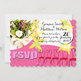 Roze Trouw Uitnodiging RSVP met Bubblegum Kleur