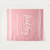 Roze Trouw Welkom Bord Achtergrond Wandkleed (Voorkant (horizontaal))
