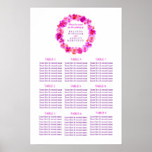 Roze trouw zitplaatsen tafel planner 1-9 tafels