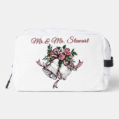 Roze Trouwbellen Personaliseren Toilettasje (Achterkant)