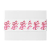 Roze trouwbellen uitnodigingen wikkel (Achterkant Voorbeeld)