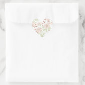 Roze Trouwbloemen Hart Sticker (Tas)