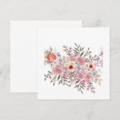 Roze Trouwboeket Kaart (Voorkant / Achterkant)