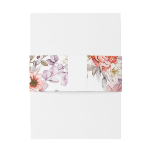 Roze Trouwboeket Uitnodigingen Wikkel (Achterkant Voorbeeld)