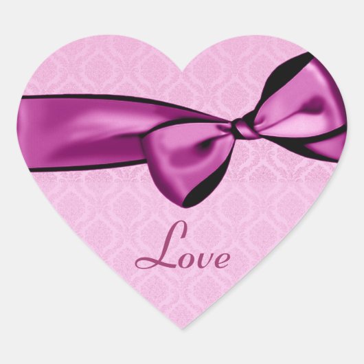 ROZE Trouwboog Damask Heart Sticker (Voorkant)