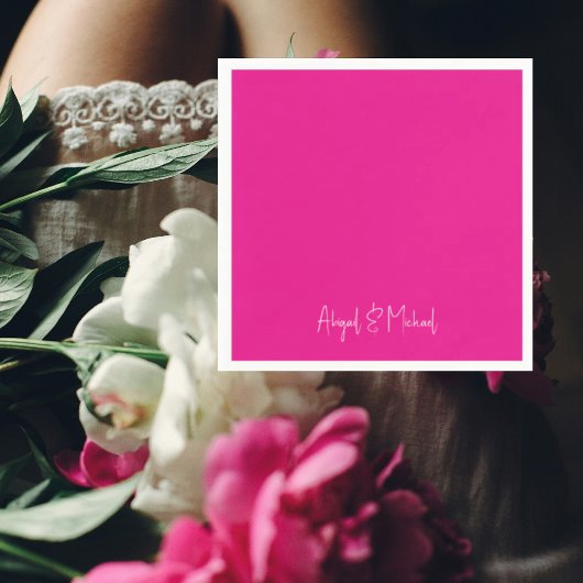 Roze trouwcocktail servet