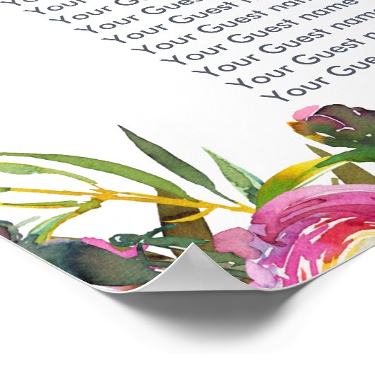  roze trouwerijkaart poster (Hoek)