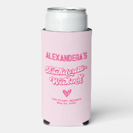 Roze Trouwfeest Favor voor de Bruid Seltzer Blikjeskoeler