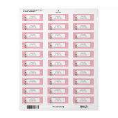 Roze trouwfeest retouradreslabels etiket (Full Sheet)