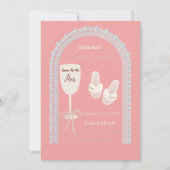 Roze Trouwfeest Uitnodiging | Binnenkort Mevrouw W (Voorkant)
