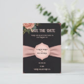 Roze trouwkaart ansichtkaart briefkaart (Staand voorkant)