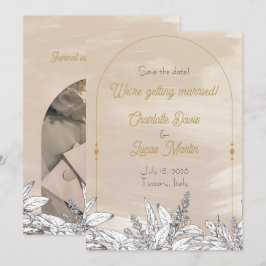 Roze Trouwkaart Save the Date Kaart