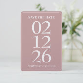 Roze Trouwkaart 'Save the Date' Kaarten (Staand voorkant)