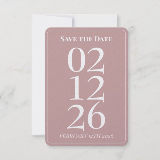 Roze Trouwkaart 'Save the Date' Kaarten (Voorkant)