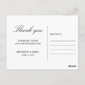 Roze trouwkaartjes met goud folie-effect bedanken briefkaart (Achterkant)