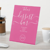 Roze Trouwlogo Dessertbar Menu Reclamebord Met Voetstuk (Insitu)