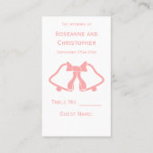 Roze Trouwplaats Instelling Kaart Bells Ribbon Plaatskaartje (Achterkant)