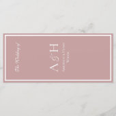 Roze Trouwreceptie Diner Menu (Achterkant)