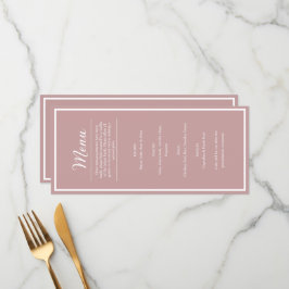 Roze Trouwreceptie Diner Menu