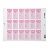 Roze trouwringen patroon etiket (Full Sheet)