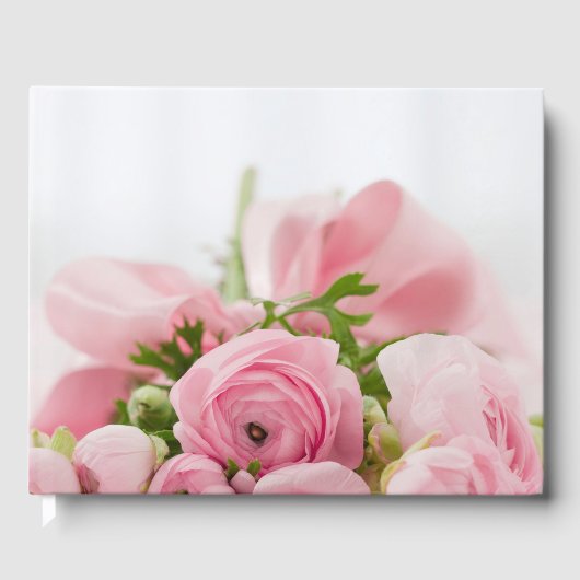 Roze Trouwrozen Gastenboek (Voorkant)