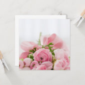 Roze Trouwrozen Kaart (Voorkant / Achterkant in situ)
