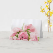 Roze Trouwrozen Kaart (Gele Bloem)