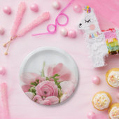 Roze Trouwrozen Papieren Bordje (Feest)