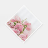 Roze Trouwrozen Servet (Hoek)