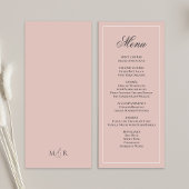 Roze Trouwscriptie Diner Menu