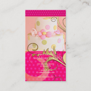 Roze trouwtaart/Bakkerij/pâtisserie Visitekaartje
