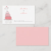 Roze Trouwtaart Chic Guest Escort Place Card Plaatskaartje (Voorkant / Achterkant)