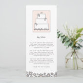 Roze Trouwtaart Menu of schema Kaart (Staand voorkant)