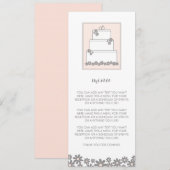 Roze Trouwtaart Menu of schema Kaart (Voorkant / Achterkant)