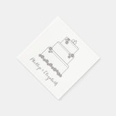 Roze Trouwtaart Receptie Dessert Servetten (Hoek)