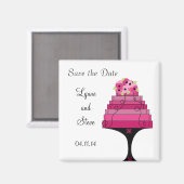 Roze trouwtaart Save the Date Magneet (Voorkant / Achterkant)