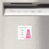 Roze trouwtaart Save the Date Magneet (Insitu (Vaatwasser))