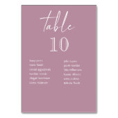 Roze Trouwtafel nummers met gastnamen Kaart (Achterkant)