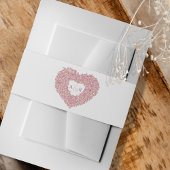 Roze trouwtulpen bloemhart bouquet monogram uitnodigingen wikkel