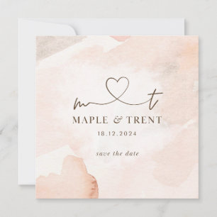 Roze trouwuitnodiging Save The Date Kaart