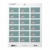 Roze Truck Dennenboom Kerstmis Etiket (Full Sheet)