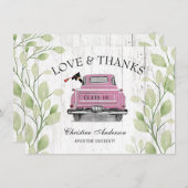 Roze Truck Greenery Love Bedankt Afstuderen (Voorkant / Achterkant)