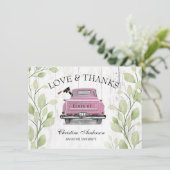 Roze Truck Greenery Love Bedankt Afstuderen (Staand voorkant)