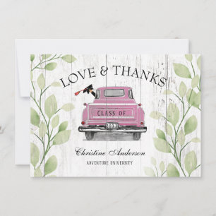 Roze Truck Greenery Love Bedankt Afstuderen