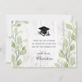  Roze Truck Greenery Rustiek Afstuderen Bedankkaart (Achterkant)