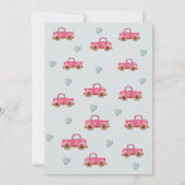 roze truck & hart verjaardag Uitnodiging (Achterkant)