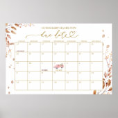 Roze Truck Herfst Meisje Baby Shower Verwachtingsd Poster (Voorkant)