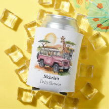 Roze  Truck met Safari Animals Baby shower