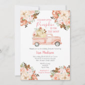Roze Truck Peach Baby shower Uitnodiging (Voorkant)